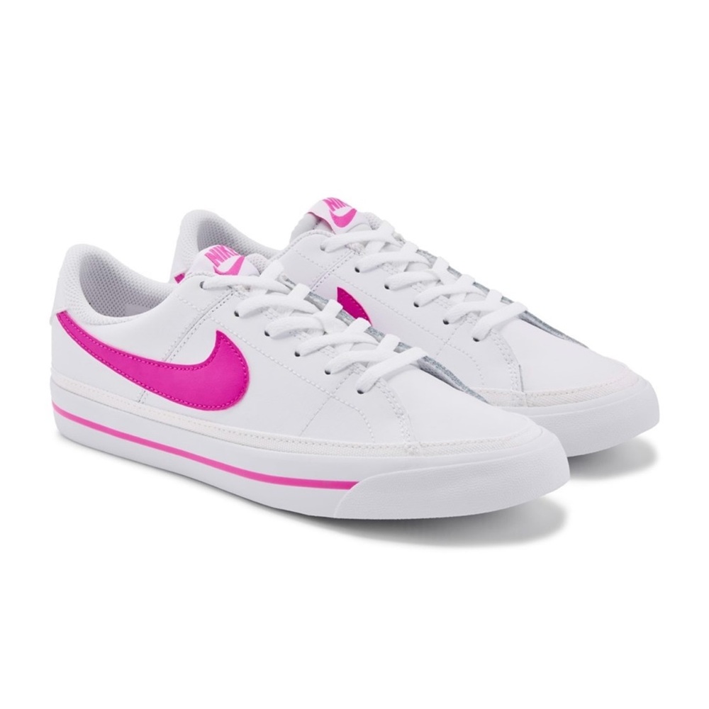Nike Big Kid Court Legacy Low Top Sneaker - Pink Swoosh